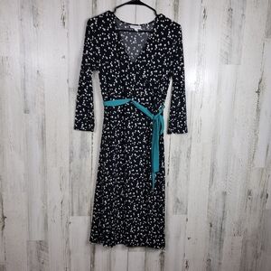 Liz lange maternity black poka dot maxi dress S